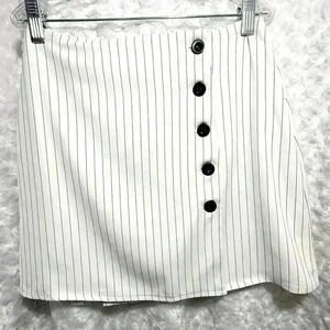 Forever 21 Pin Striped Fold Over Mini Skirt